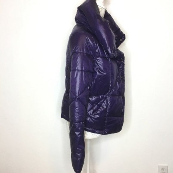 KENNETH COLE ASYMMETRICAL PUFFER JACKET XS Purple - Picture 3 of 6